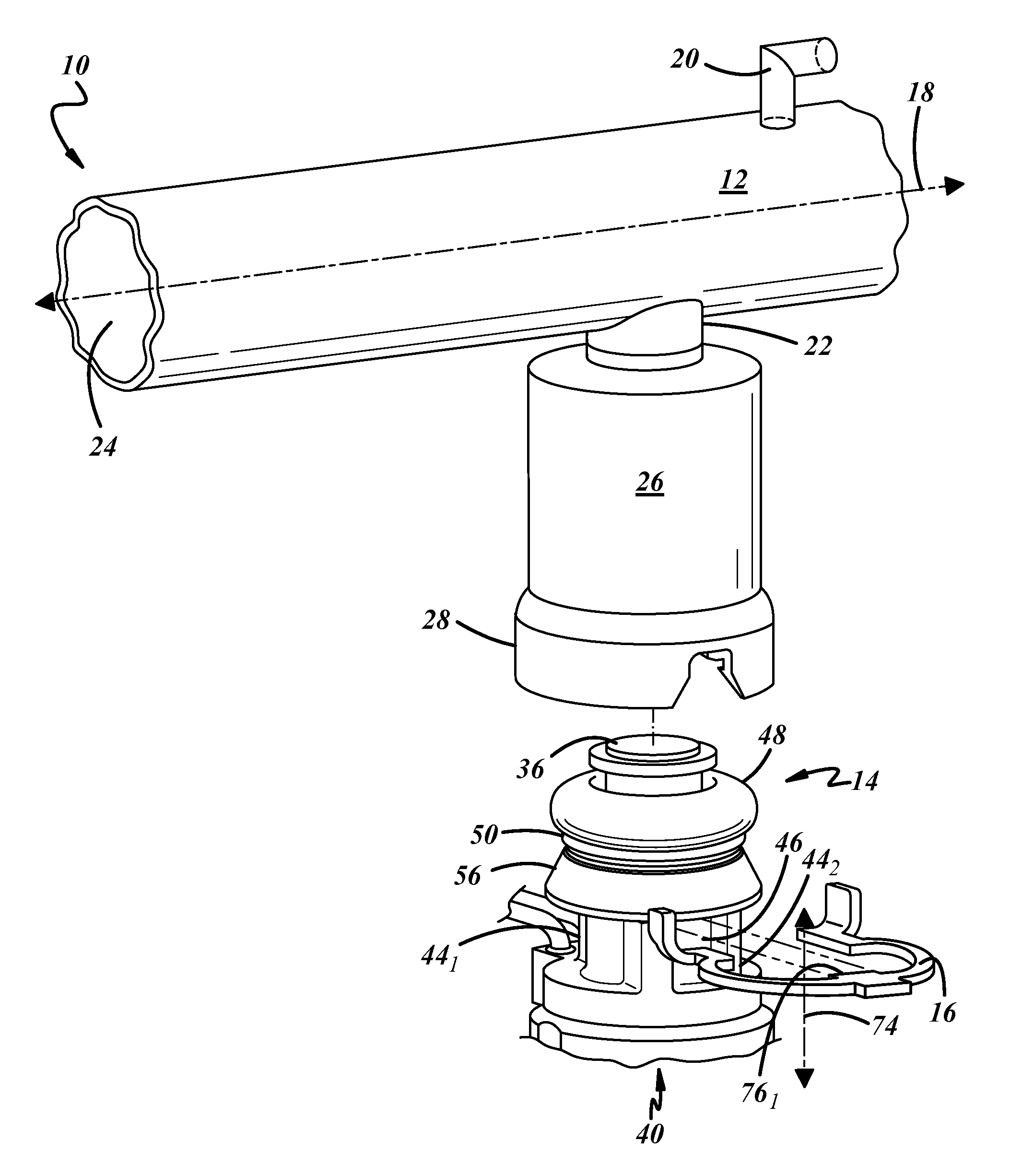 Attachment for fuel injectors in direct injection fuel systems