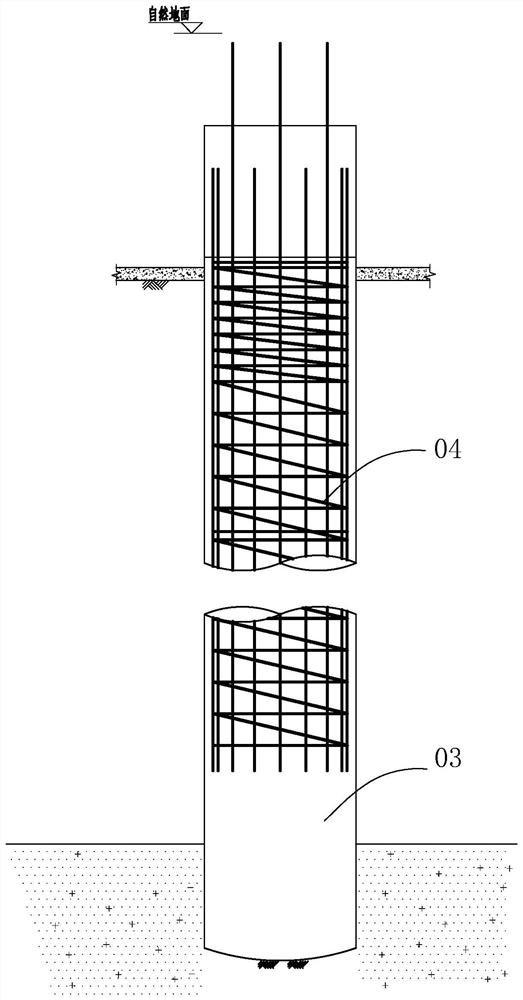 Pile foundation flexible connection joint only used for pulling resistance and construction method