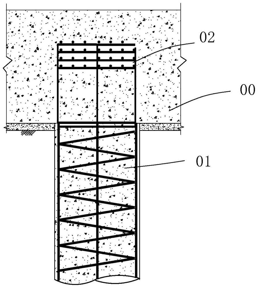 Pile foundation flexible connection joint only used for pulling resistance and construction method