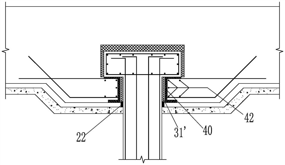 Pile foundation flexible connection joint only used for pulling resistance and construction method