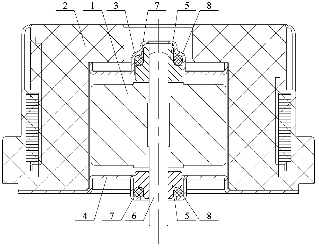 Motor and connection structure of end covers and bearings thereof