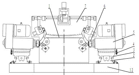 Automobile rear torsion beam hub connecting support assembling surface machining device