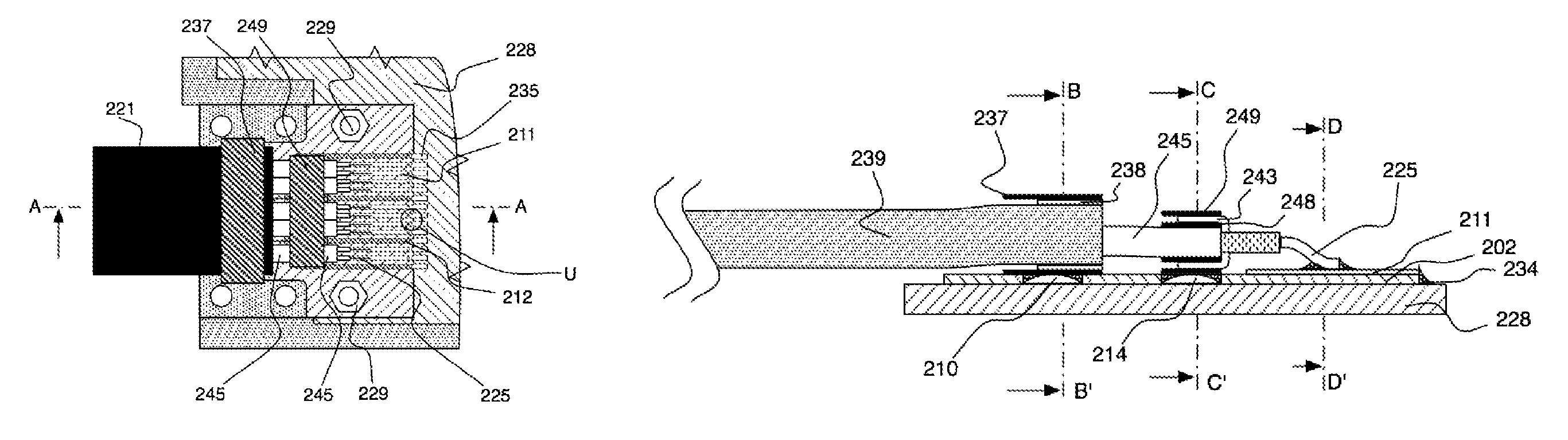 Electrical connection between cable and printed circuit board for high data speed and high signal frequency