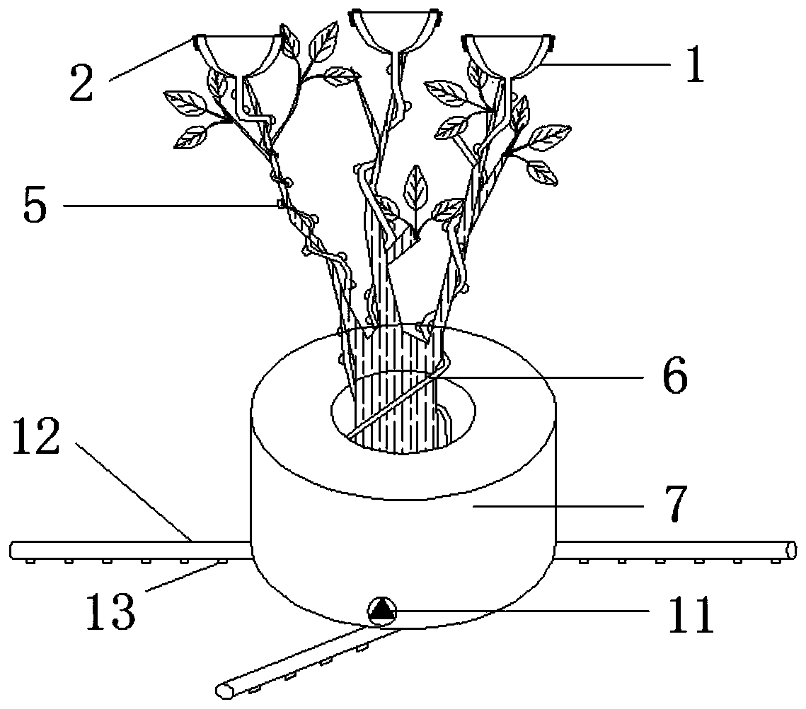 Rain collecting device applicable to urban green belts