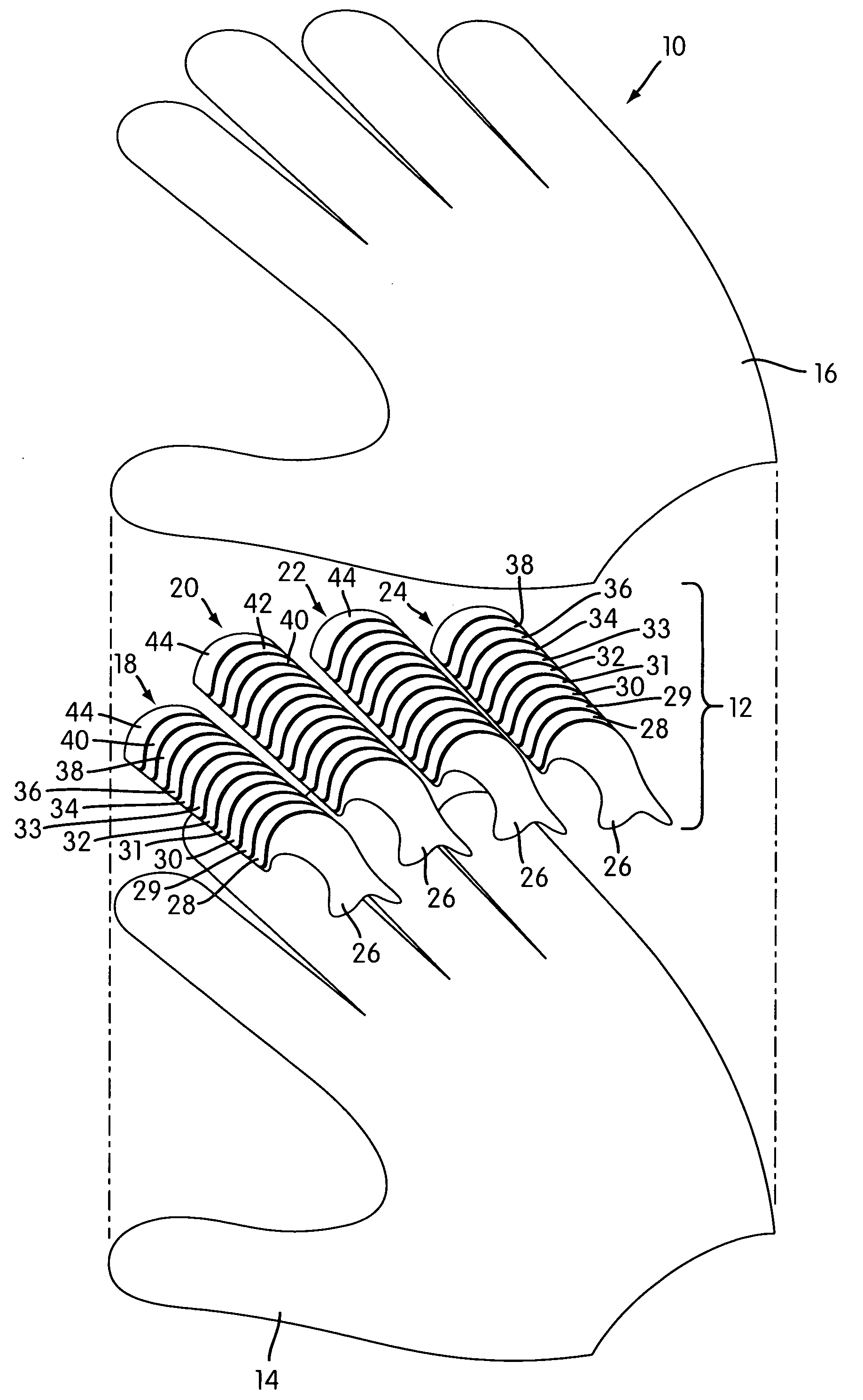 Glove with support system