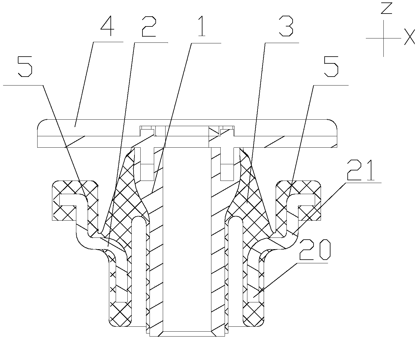 Engine left suspension soft pad assembly