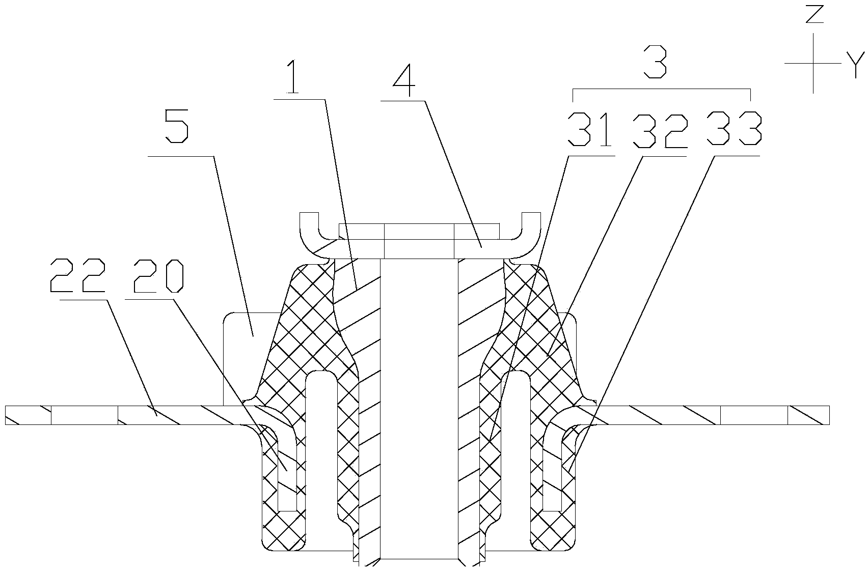 Engine left suspension soft pad assembly