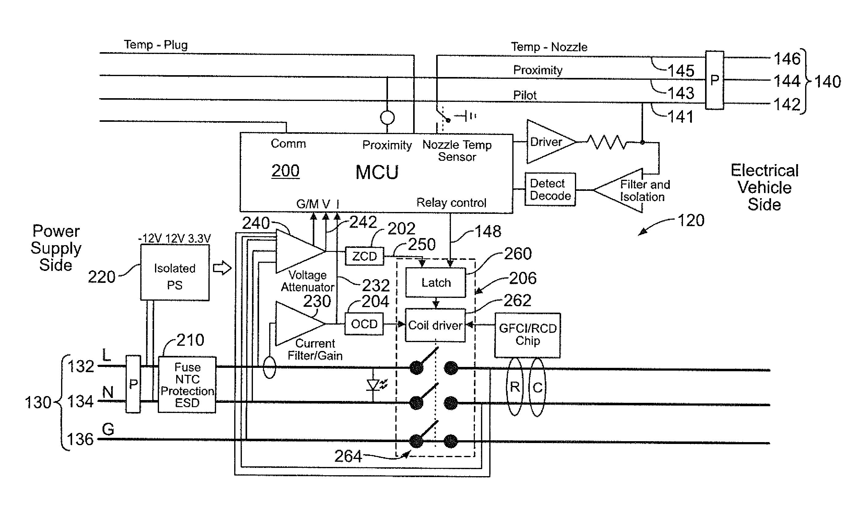 Electric vehicle support equipment having a smart plug with a relay control circuit