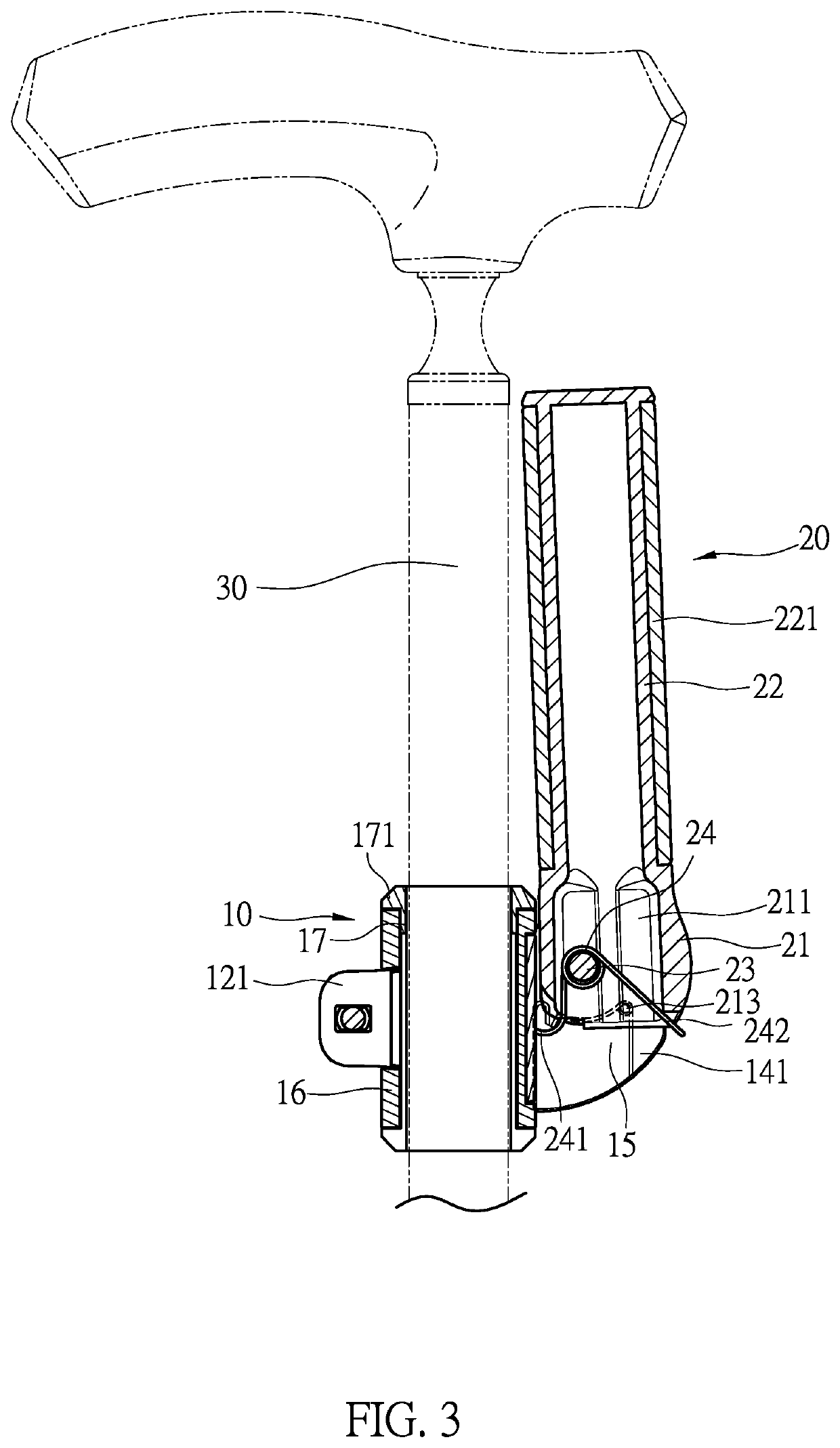 Auxiliary handle for a walking assistance device