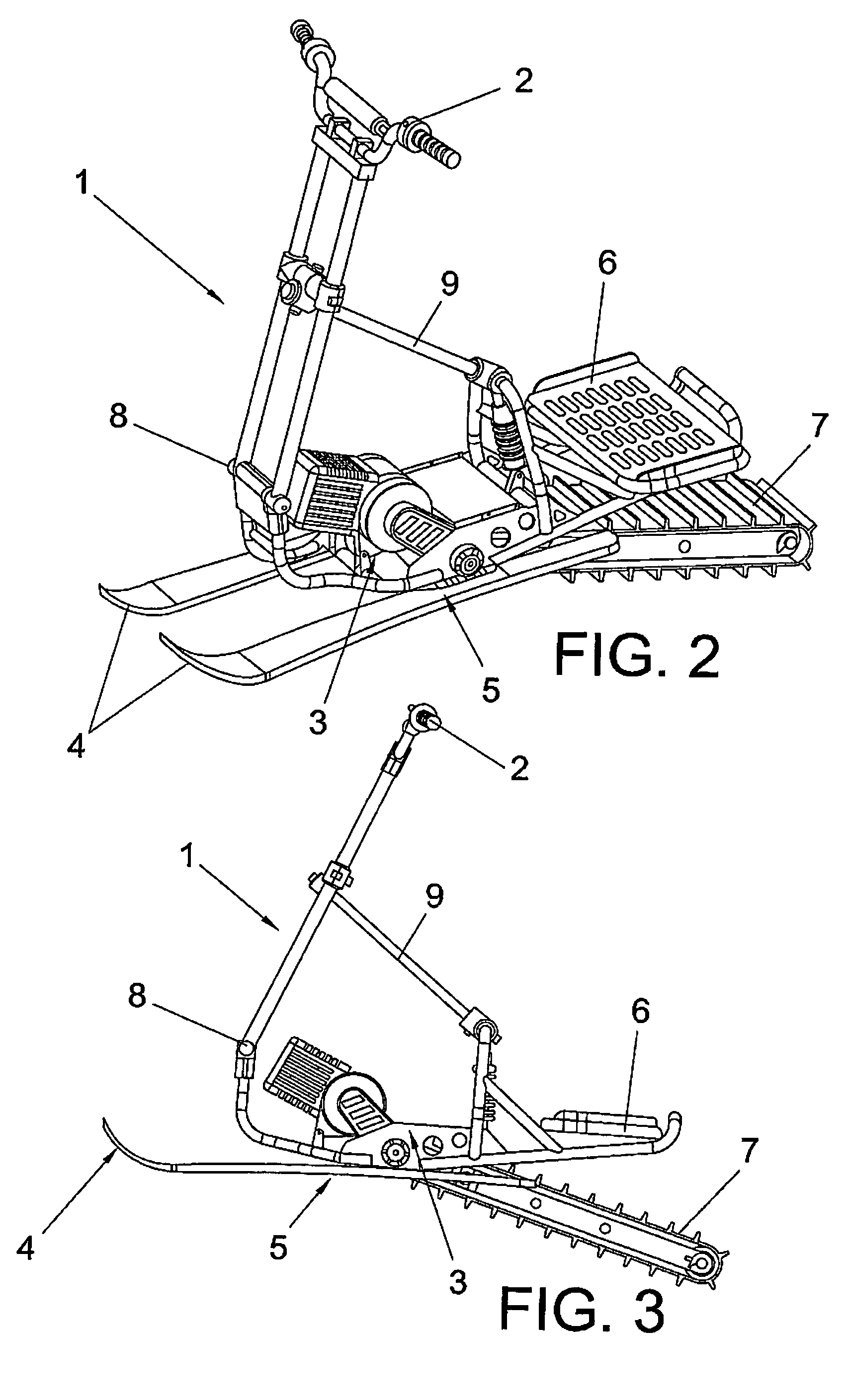 Motorized snow vehicle