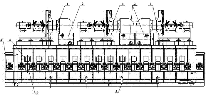 Strong wind cooling system for medium plate heat treatment