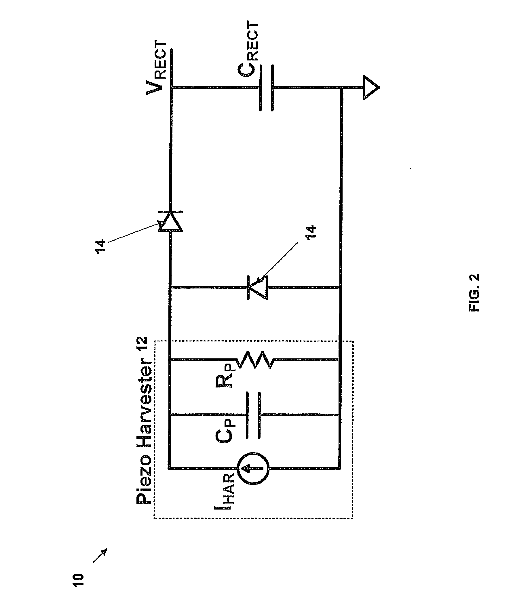 Circuit and method to improve energy harvesting efficiency in piezoelectric harvesters