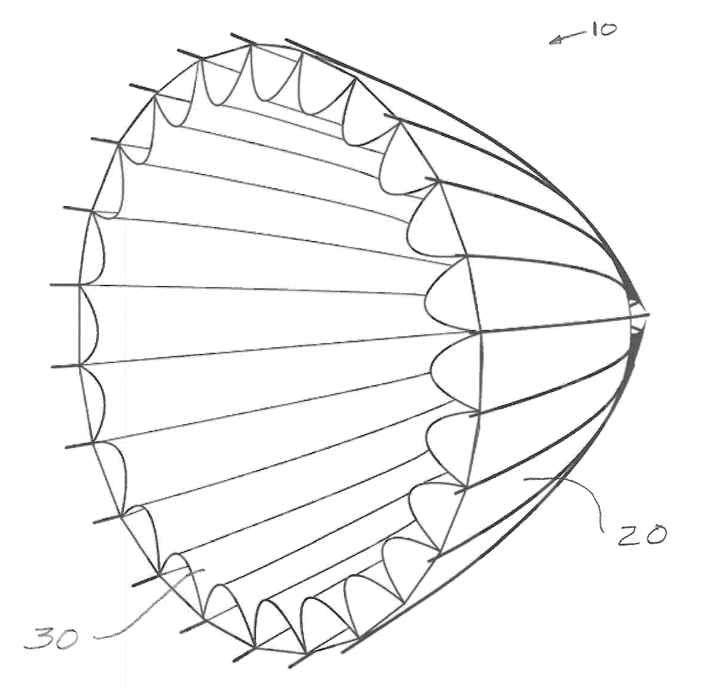 Collapsed Parabola Light Reflecting Umbrella Apparatus