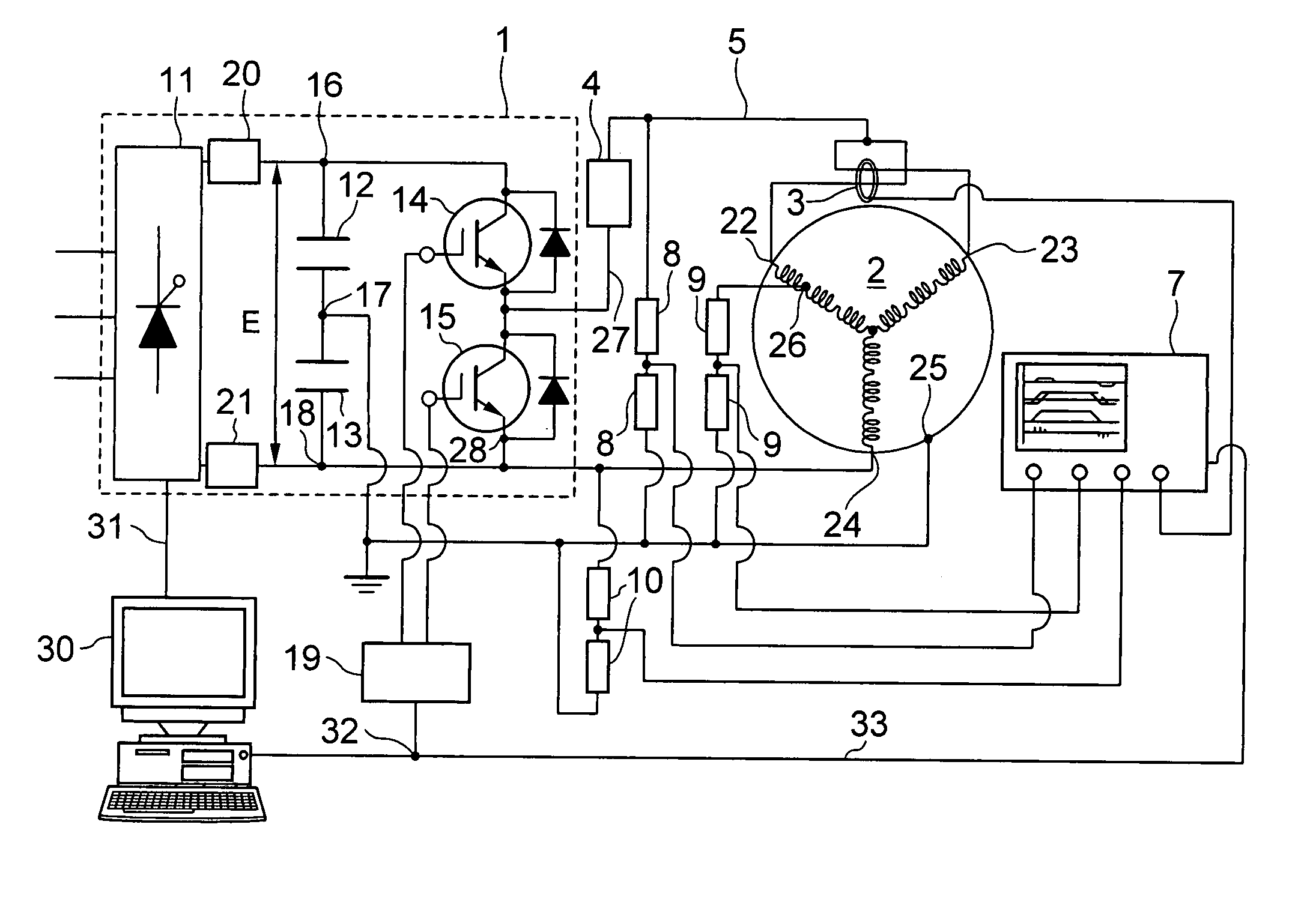 Apparatus for partial discharge detection of turn to turn insulation in motor