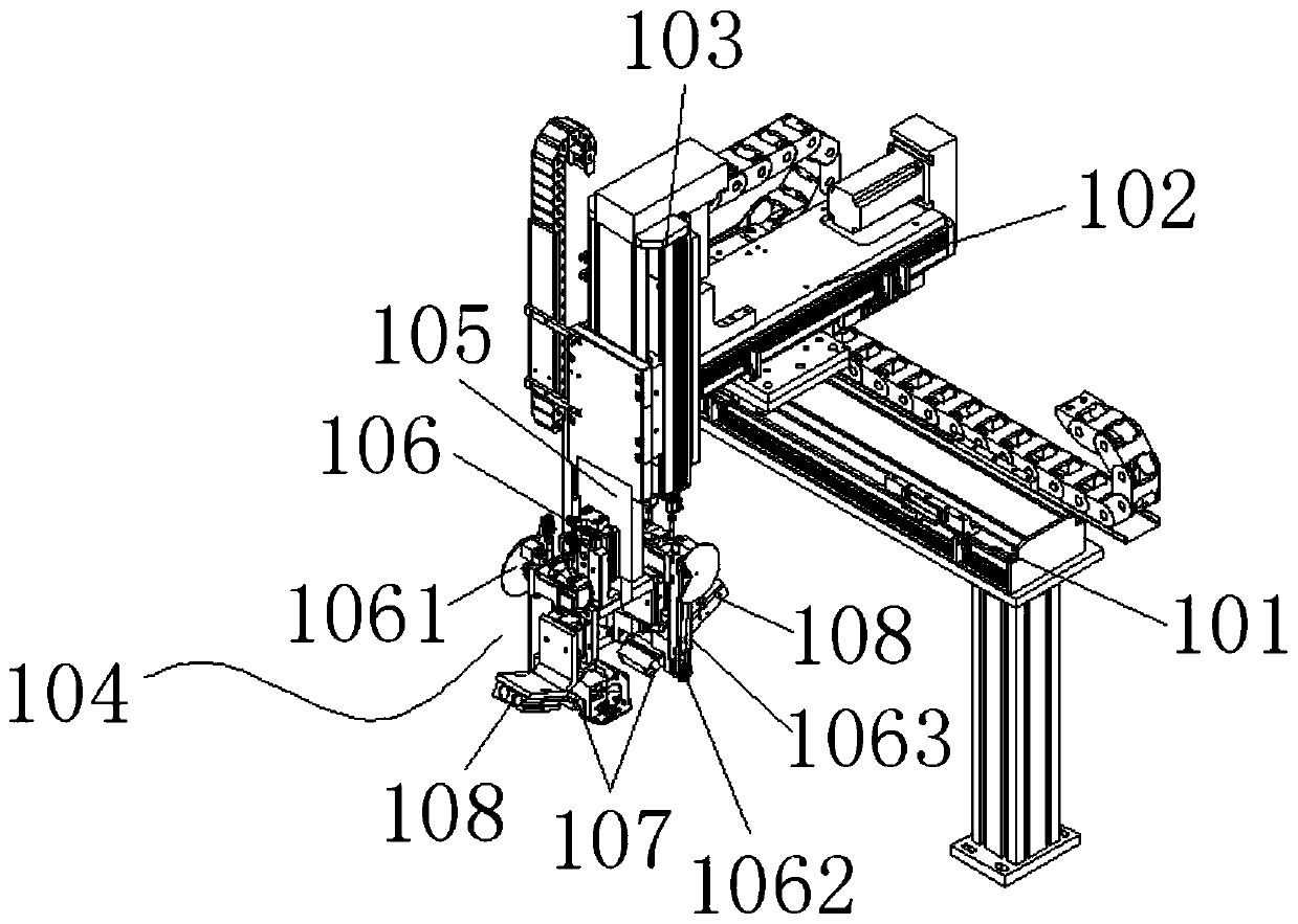 Automatic assembling and riveting machine for automobile safety belt product frame parts