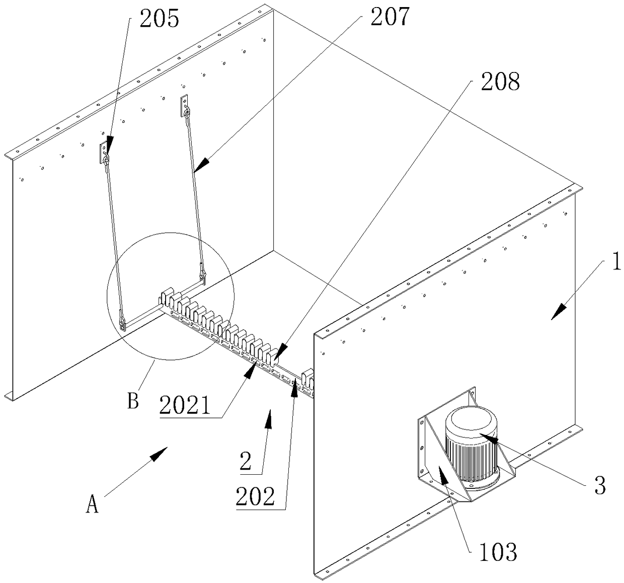 Cloth bag swinging ash removal device and dust remover using same