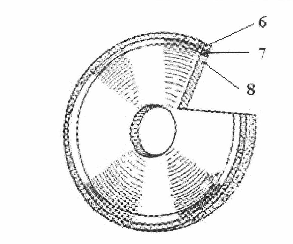 Composite grain diamond grinding wheel for UO2 pebble grinding device