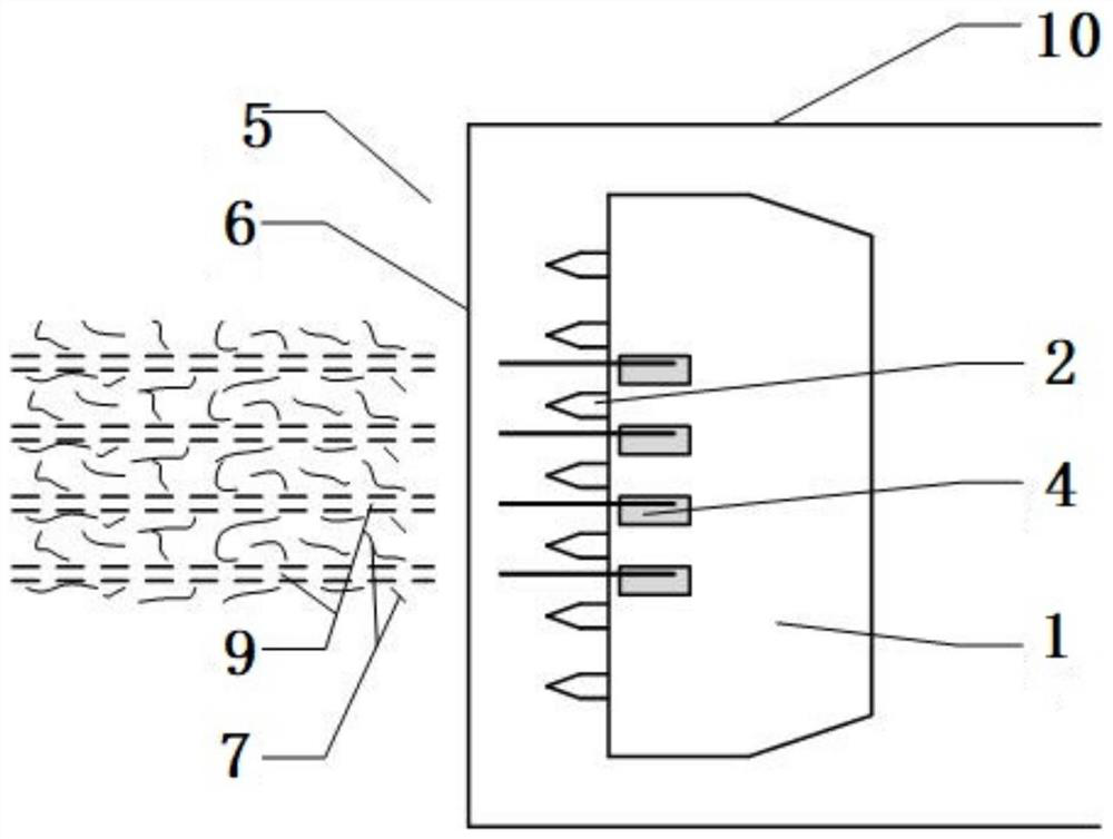 Tunneling device with drilling distance being adjustable and tunneling machine