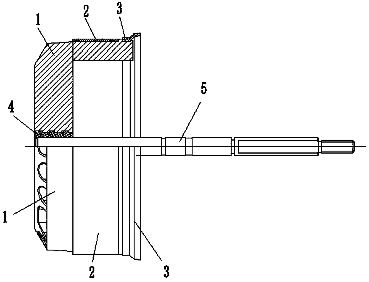 Rotor aluminum casting structure of outer rotor motor