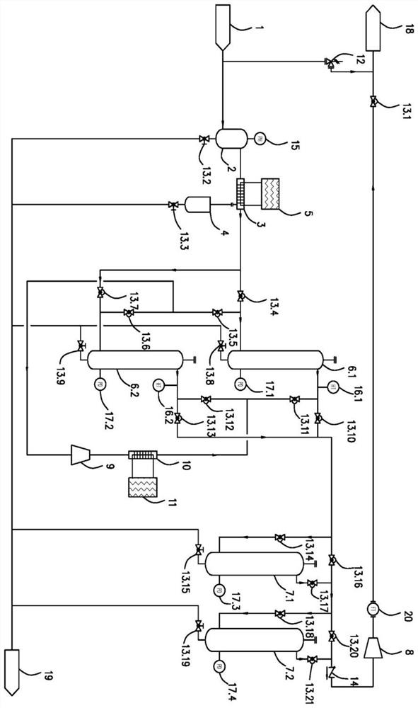 Radioactive waste gas treatment method and system for isotope production line