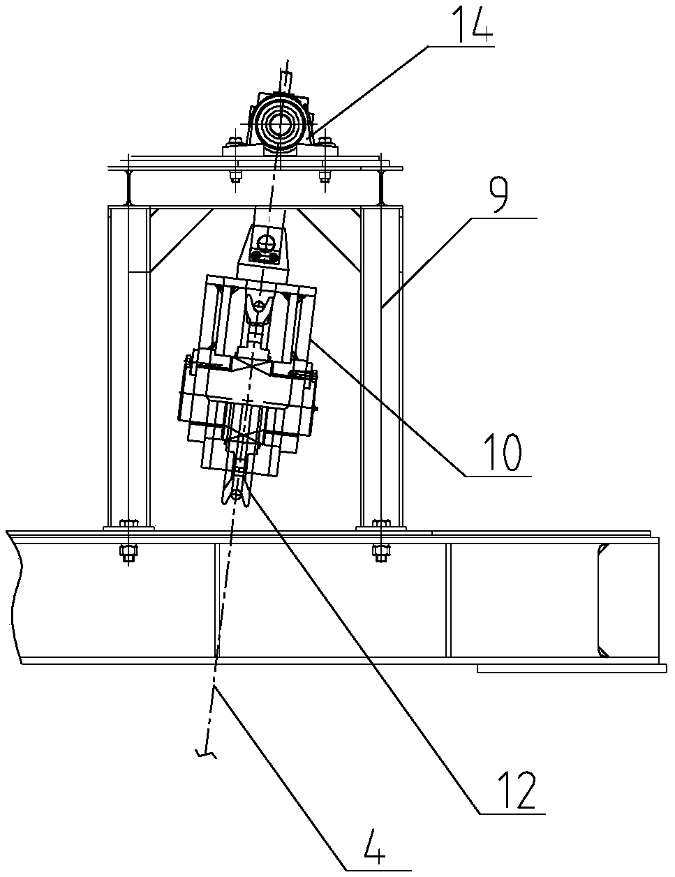 Anti-blocking device for KR process stirring desulfurization lifting trolley