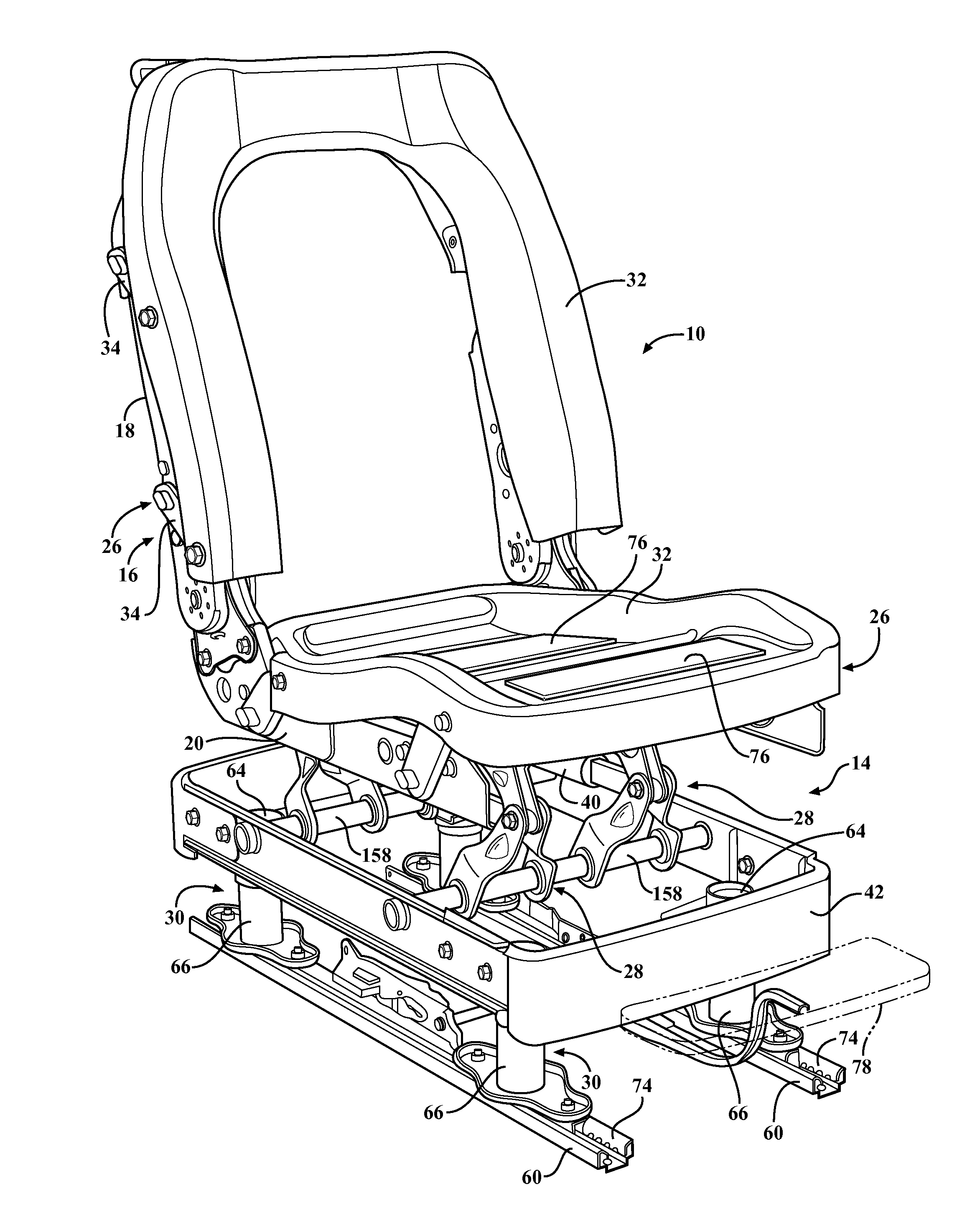 Blast attenuation seat