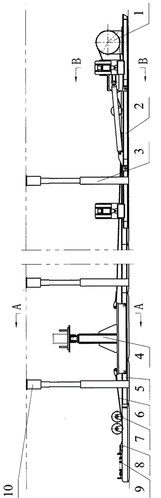 Auxiliary bracket moving device of circular self-moving advance support