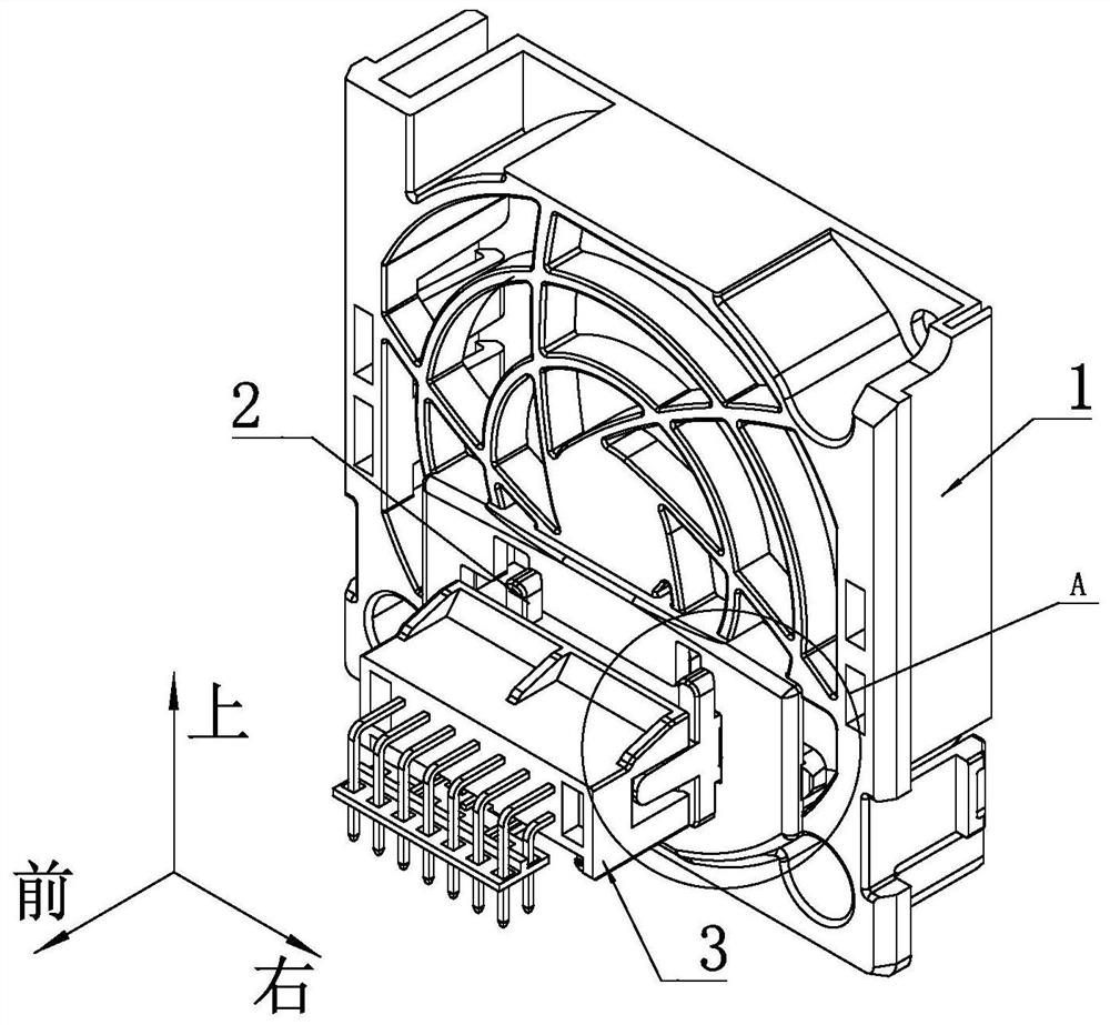 A fan connector tool-free installation structure