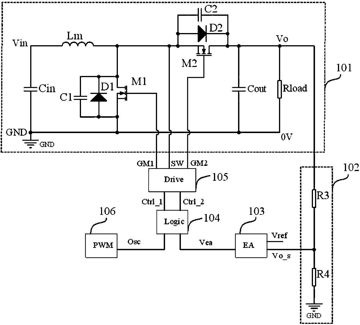 Synchronous rectification BOOST converter, synchronous rectification control circuit and method