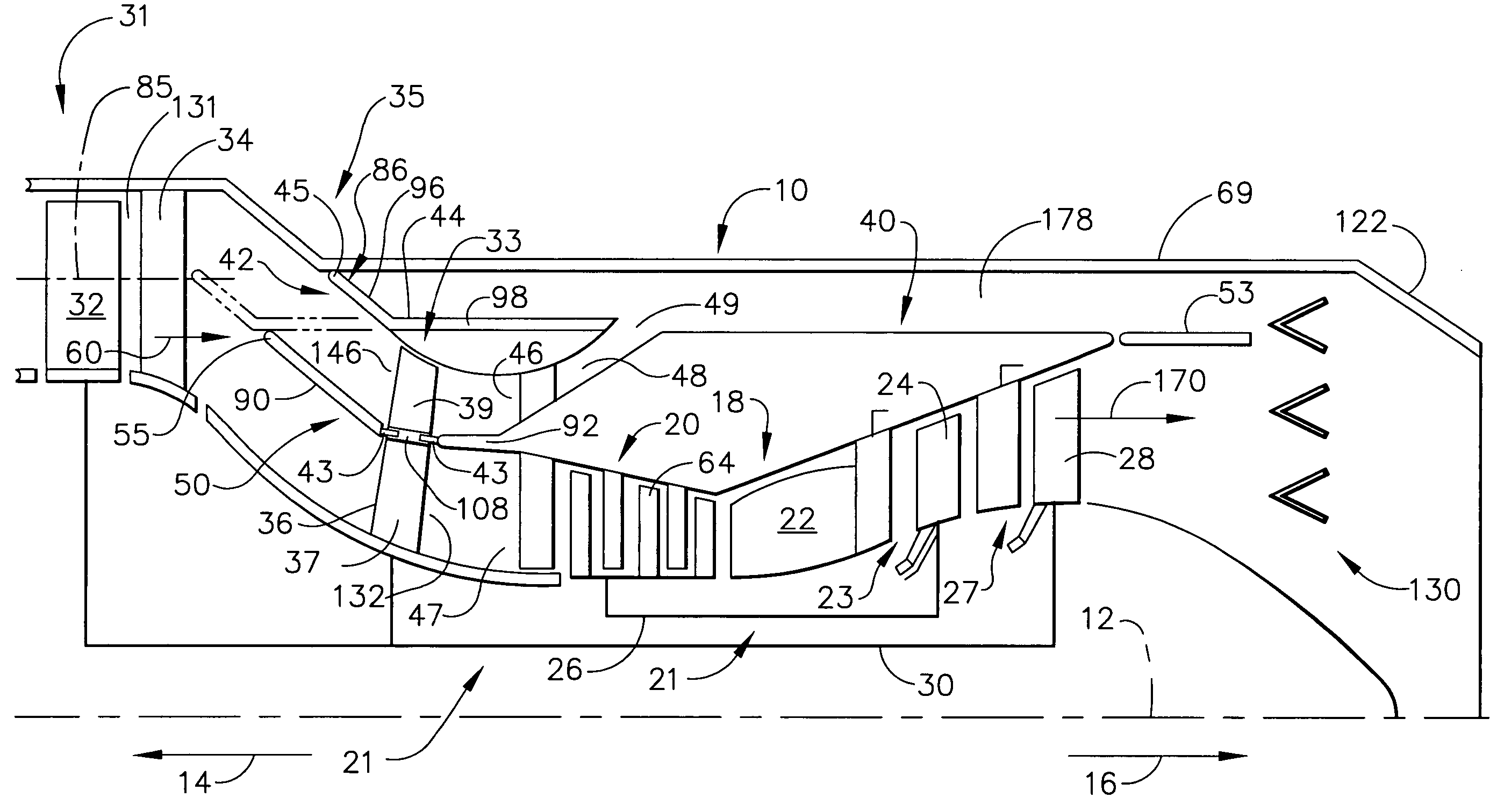 Gas turbine engine with variable pressure ratio fan system