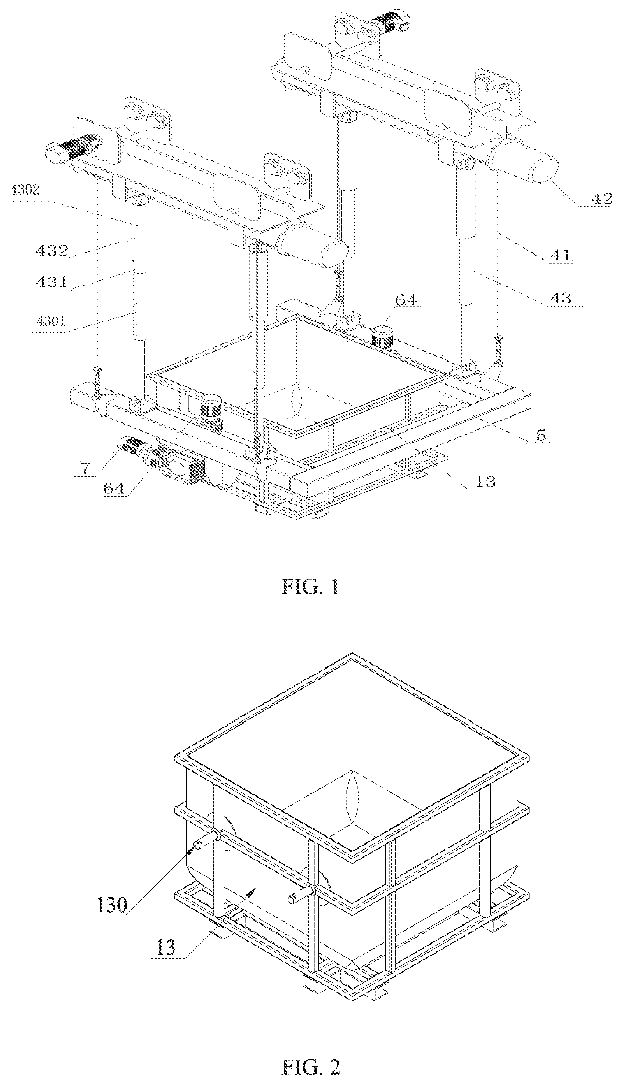 Discharging device for vinasse tank