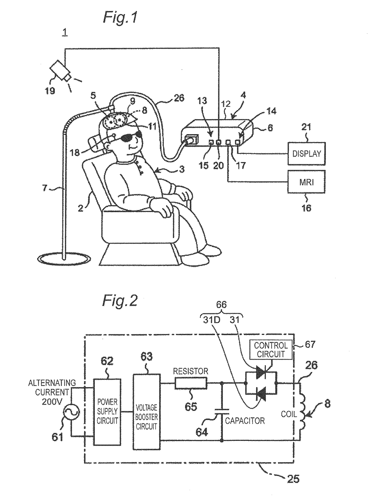 Coil apparatus for use in transcranial magnetic stimulation apparatus for increasing current generated by induced electric field