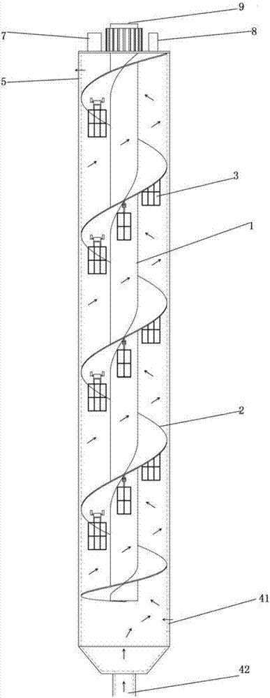 Multi-tower-plate stream distribution in-diffusion vertical plug-flow photocatalysis reactor