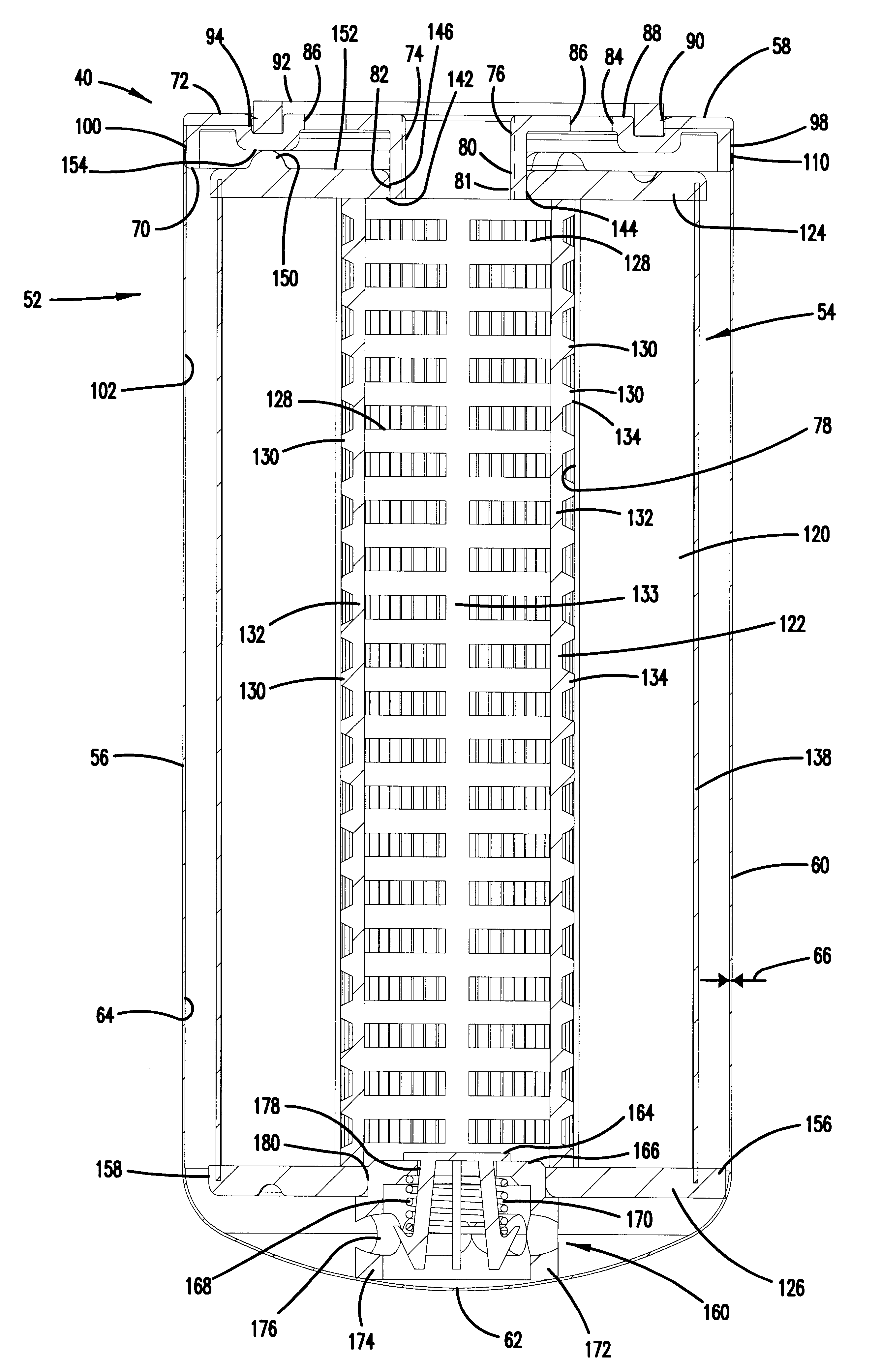 Liquid filter construction and methods