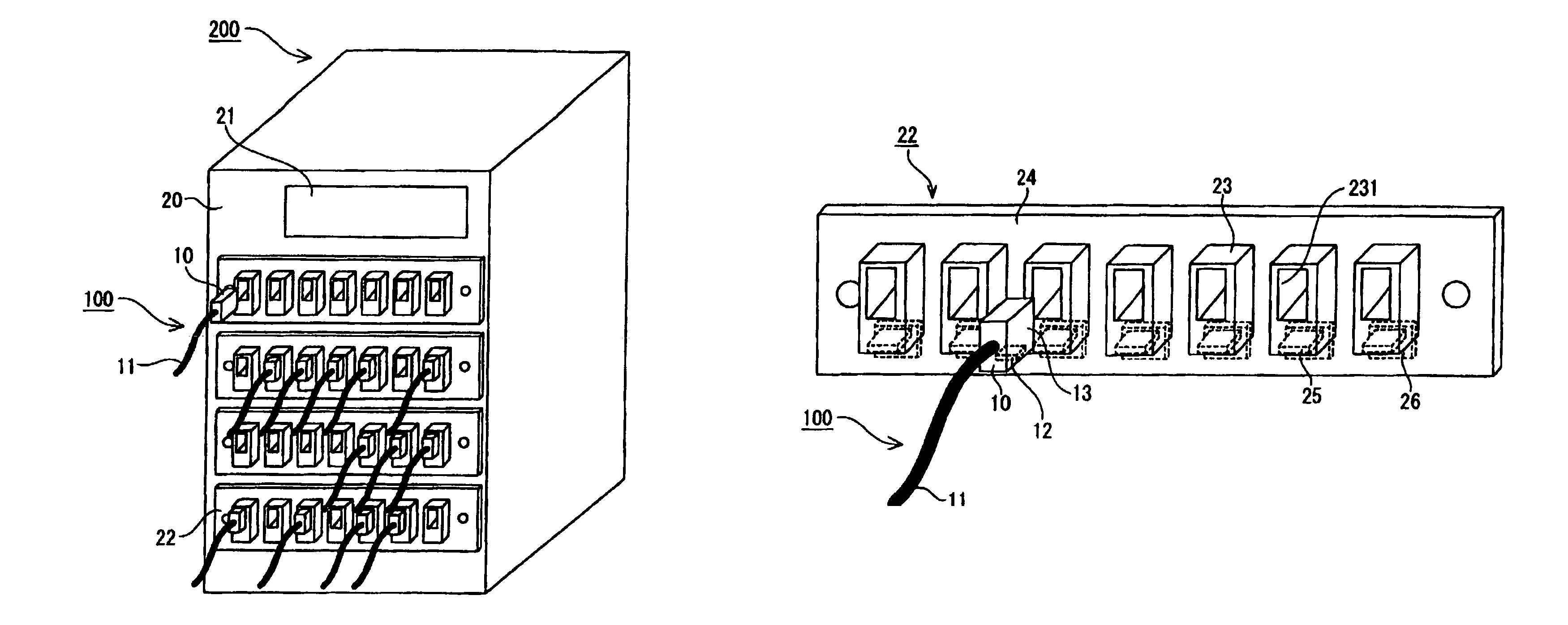 Adapter panel, electronic equipment, and cable connector identification system