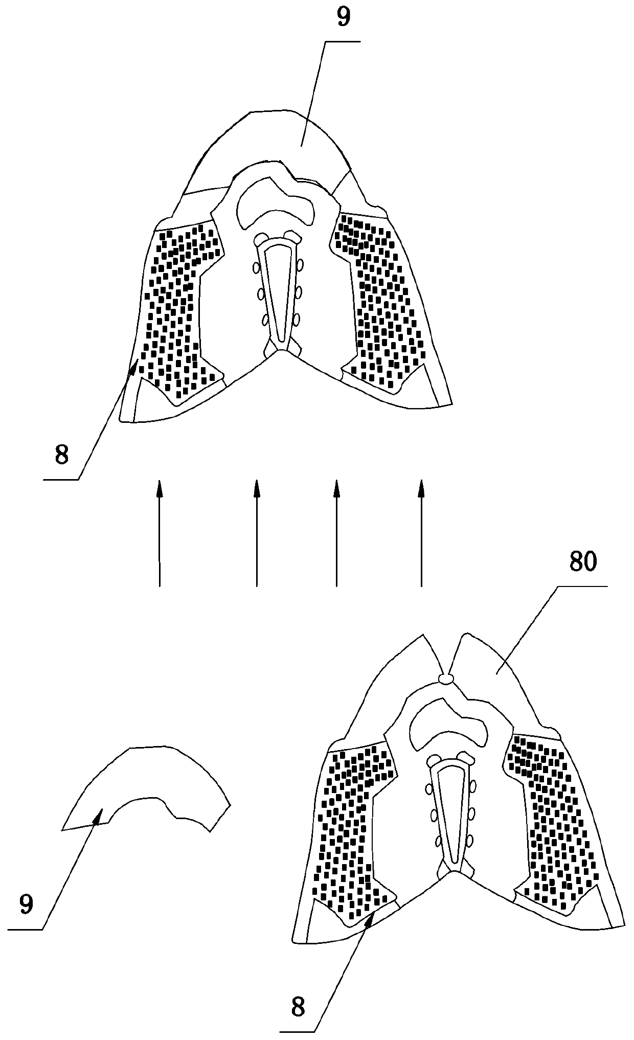 A kind of automatic sticking process of shoe upper