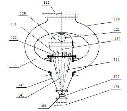 Liquid-gas mixer and gas-liquid recovery device by employing liquid-gas mixer