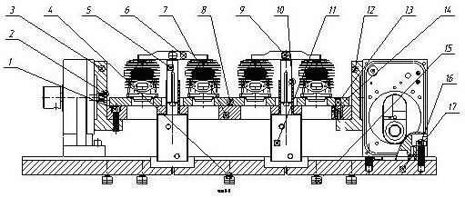 Tool for four-axis four-station machining center