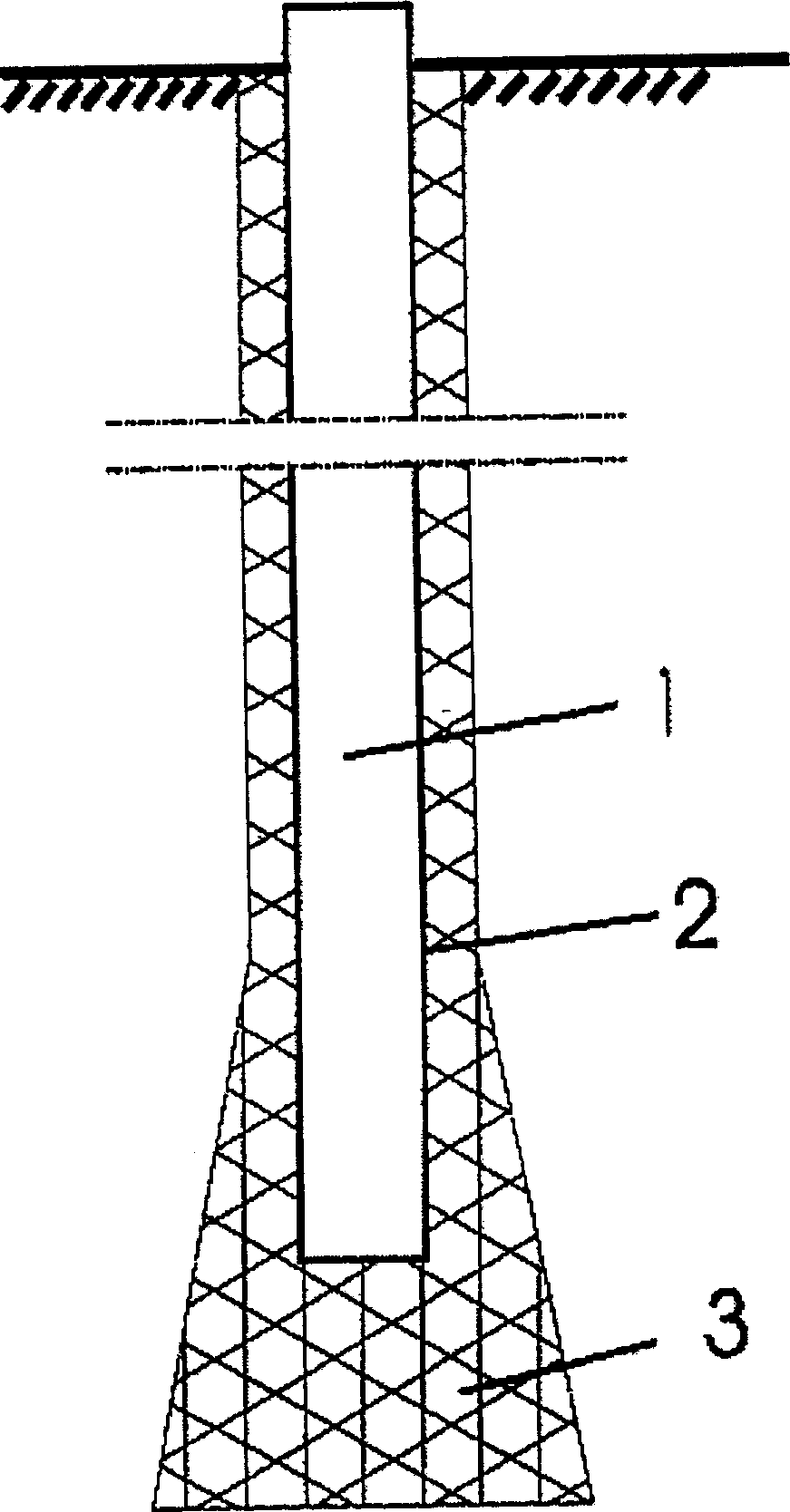 High-pressure rotary spraying and core inserting process to form pedestal pile