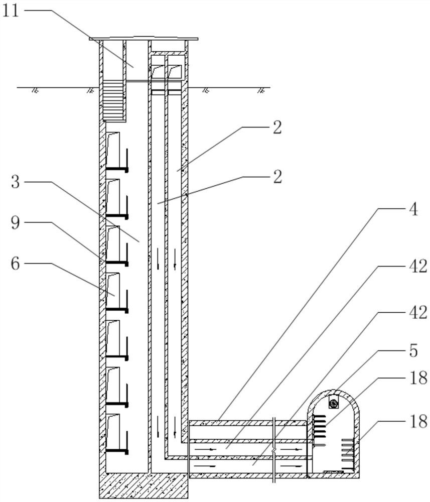 Comprehensive concealed excavation cable tunnel maintenance communicating vertical shaft