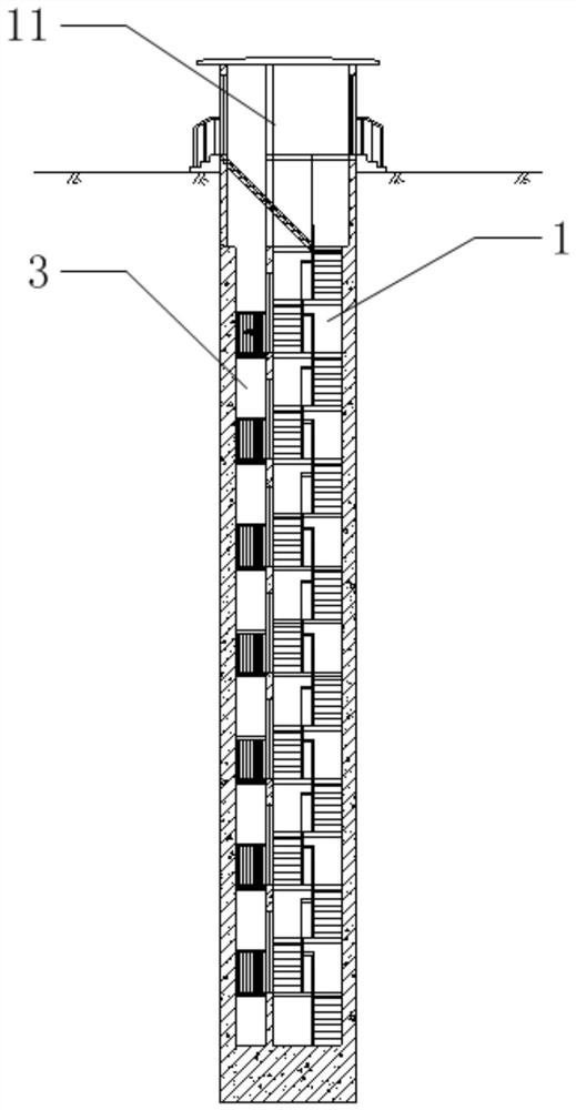 Comprehensive concealed excavation cable tunnel maintenance communicating vertical shaft