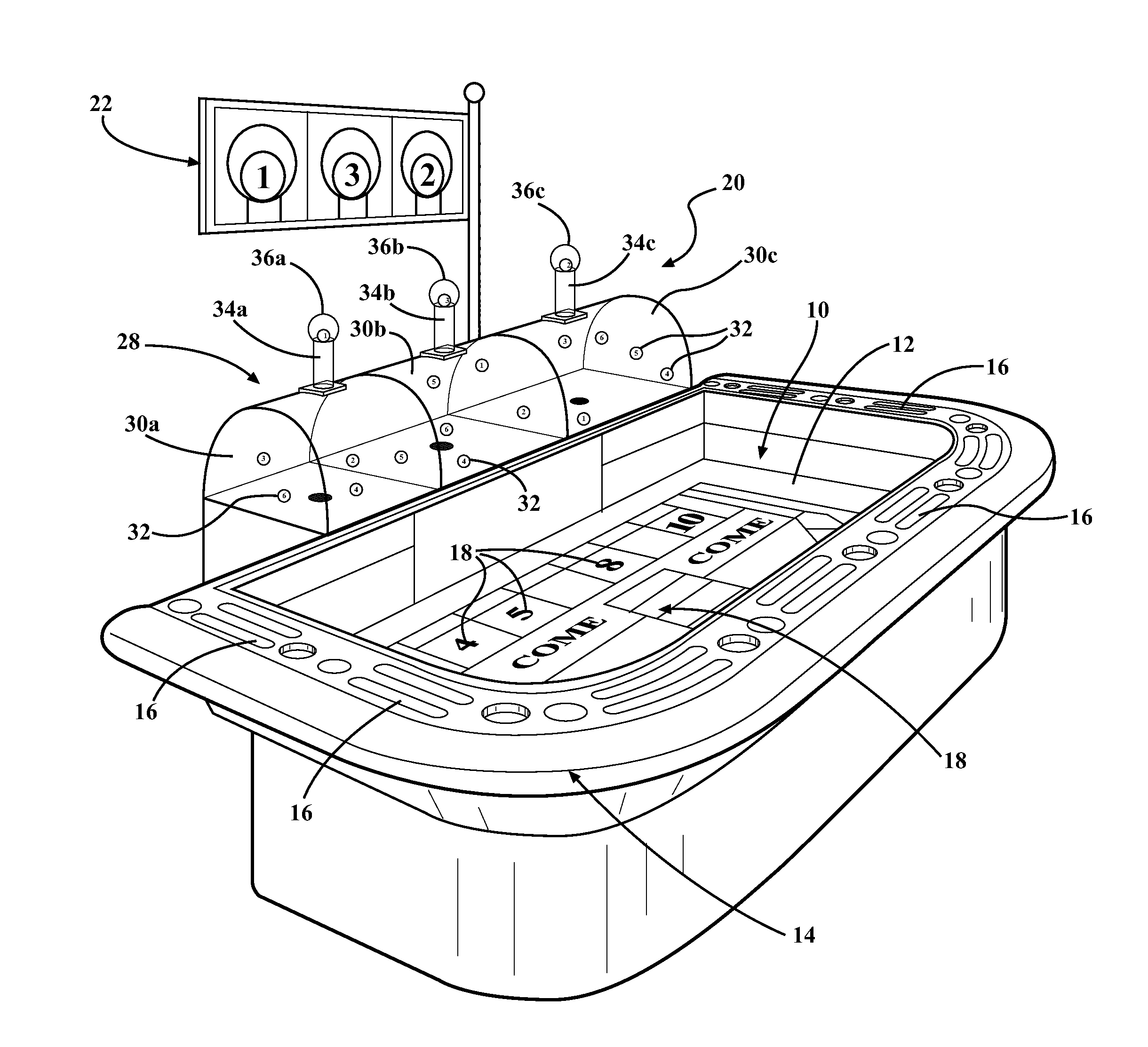 Casino style game of chance apparatus