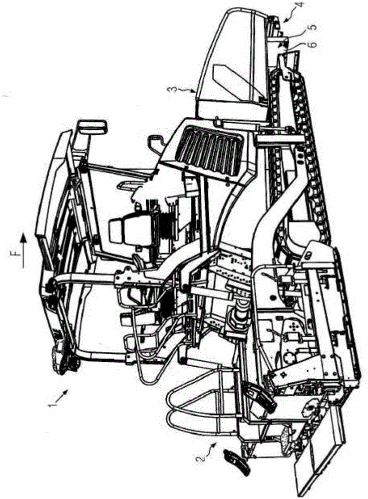 Road finishing machine with pushing device