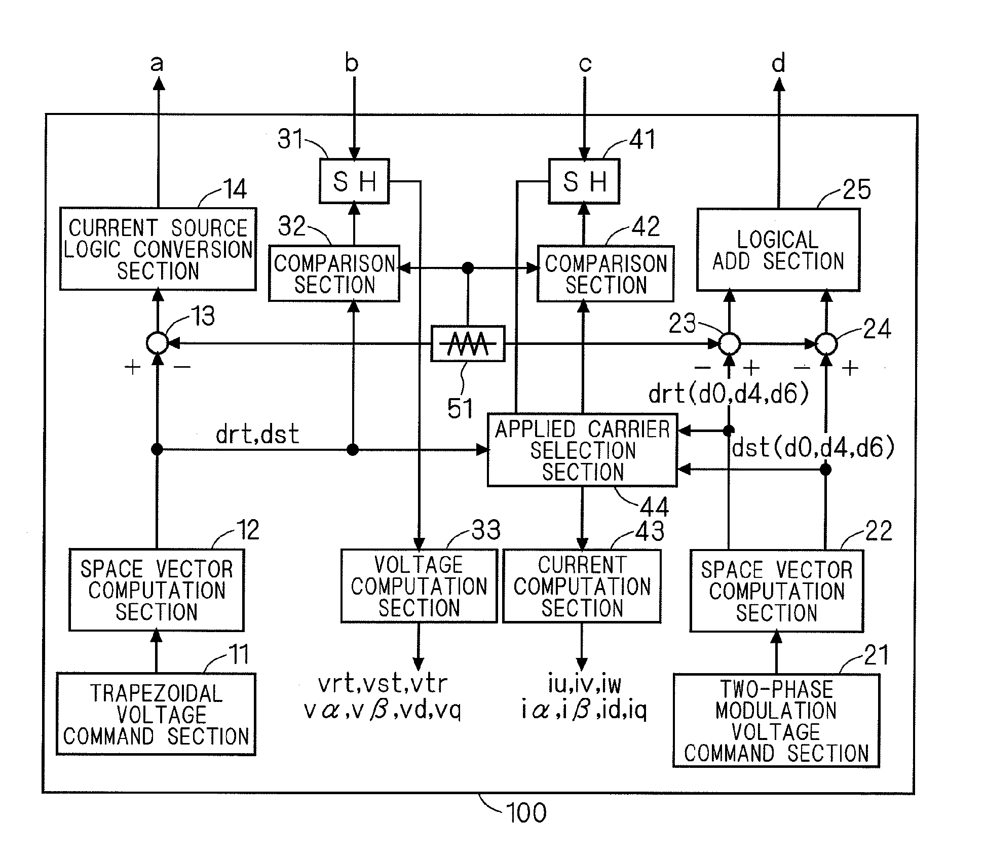 State quantity detection  method in power converting apparatus and power converting apparatus