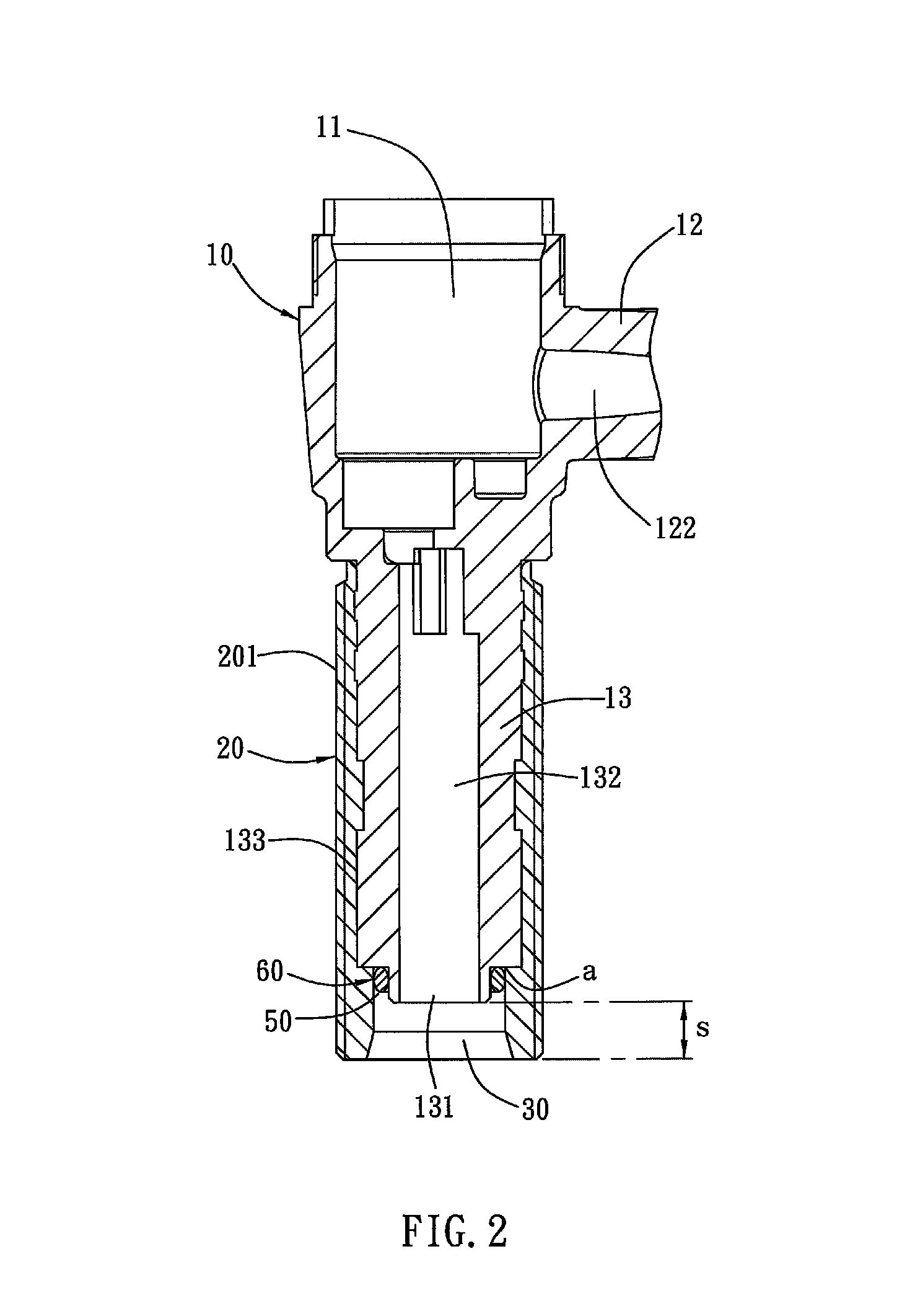 Plastic faucet body with copper connecting legs