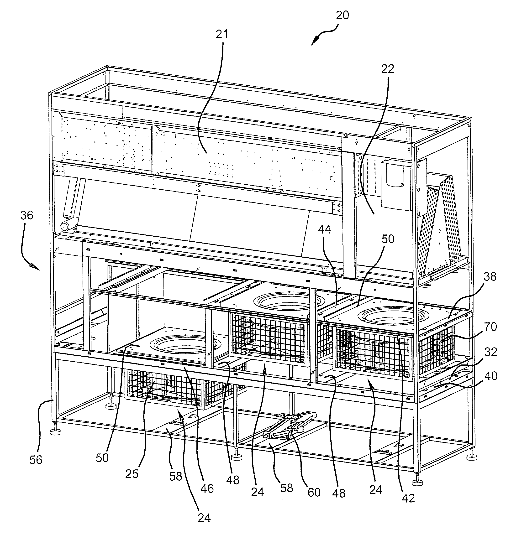 Computer Room Environmental Conditioning Unit with Translatable Blowers