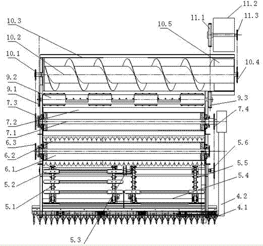 Corn ear and stem harvesting double-deck harvest table and a corn harvester