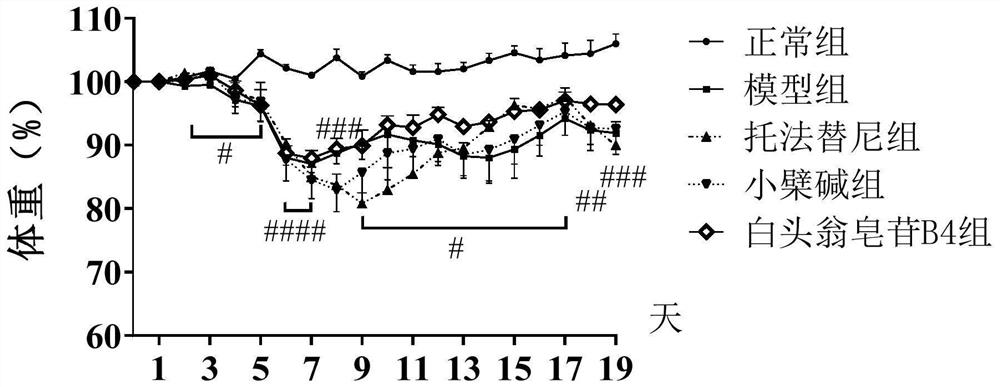 Application of anemoside B4 in preparation of drugs for treating ulcerative colitis