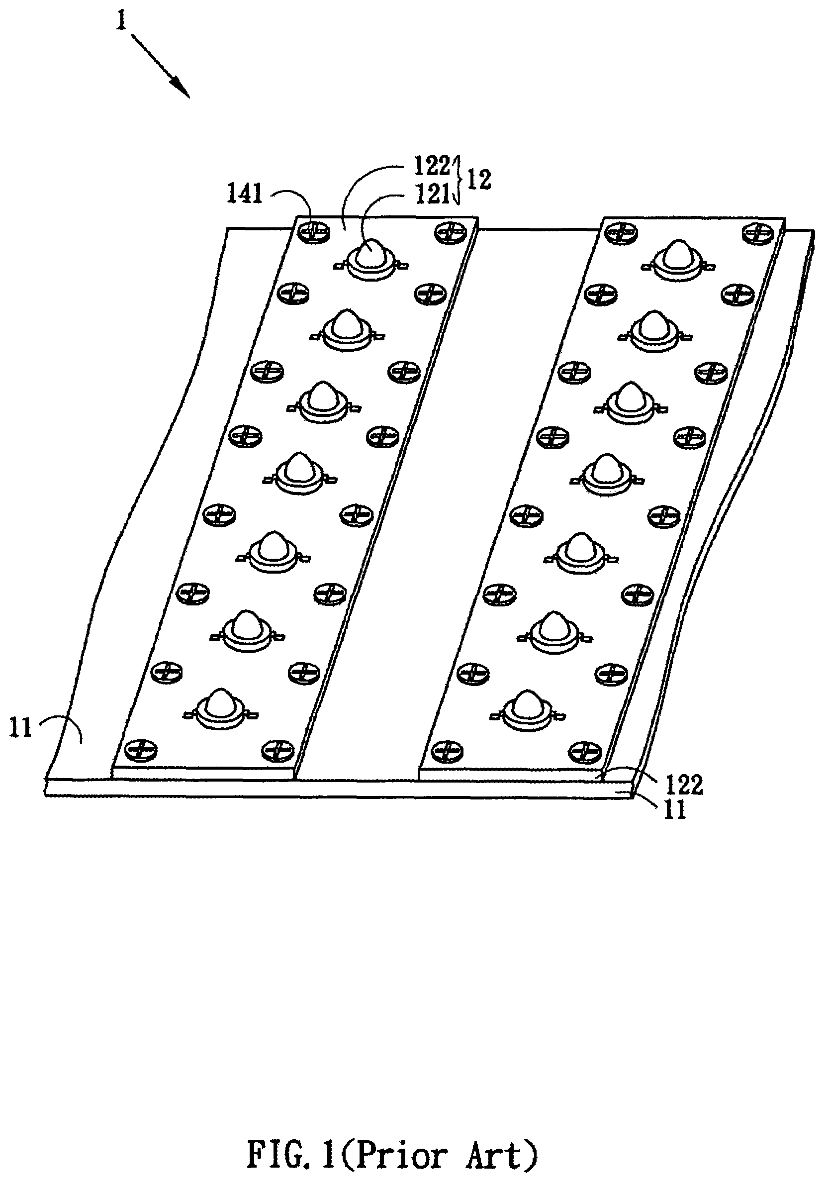 Backlight module having device for fastening lighting units