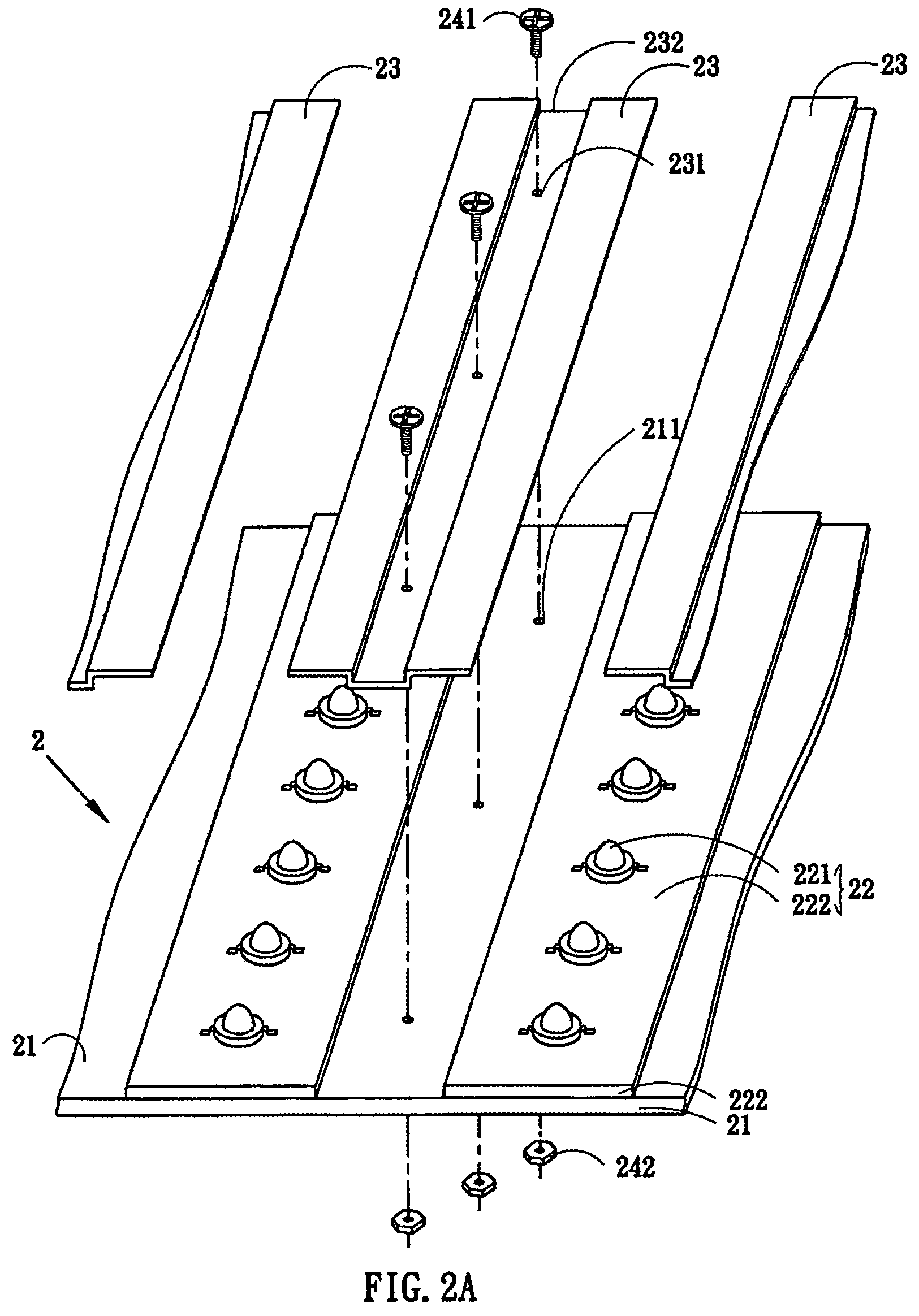 Backlight module having device for fastening lighting units